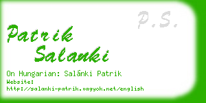 patrik salanki business card